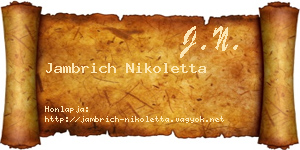Jambrich Nikoletta névjegykártya