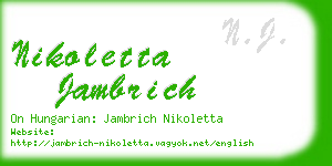 nikoletta jambrich business card